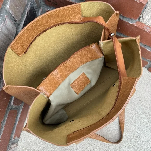 LE BORSE DI GIULIA 🇮🇹 Genuine Leather Made in Italy Large Tote Bag in Camel - Picture 8 of 14